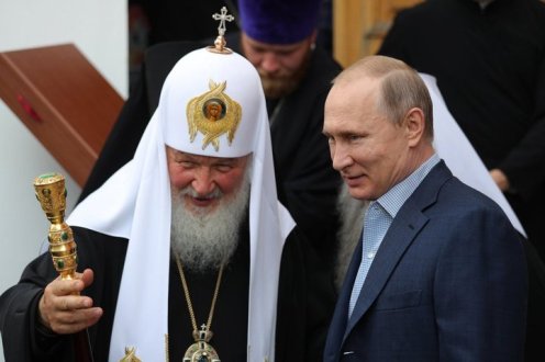  Den russiske præsident Vladimir Putin og Patriarken af Moskva, Kiril I